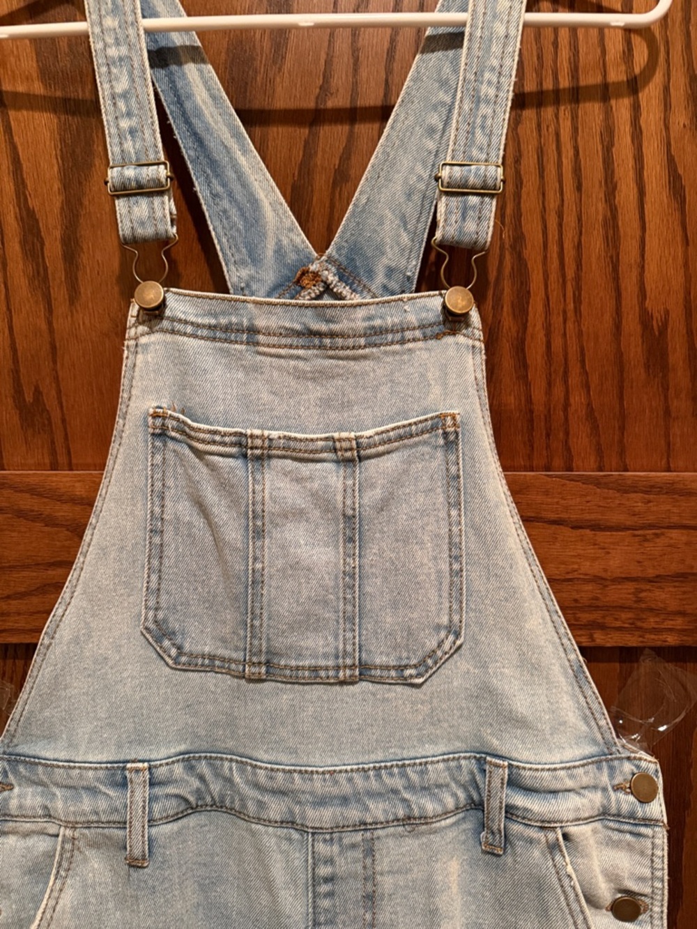 wild fable Light Blue Denim Overalls with Contrast Stitching - Picture 3 of 6